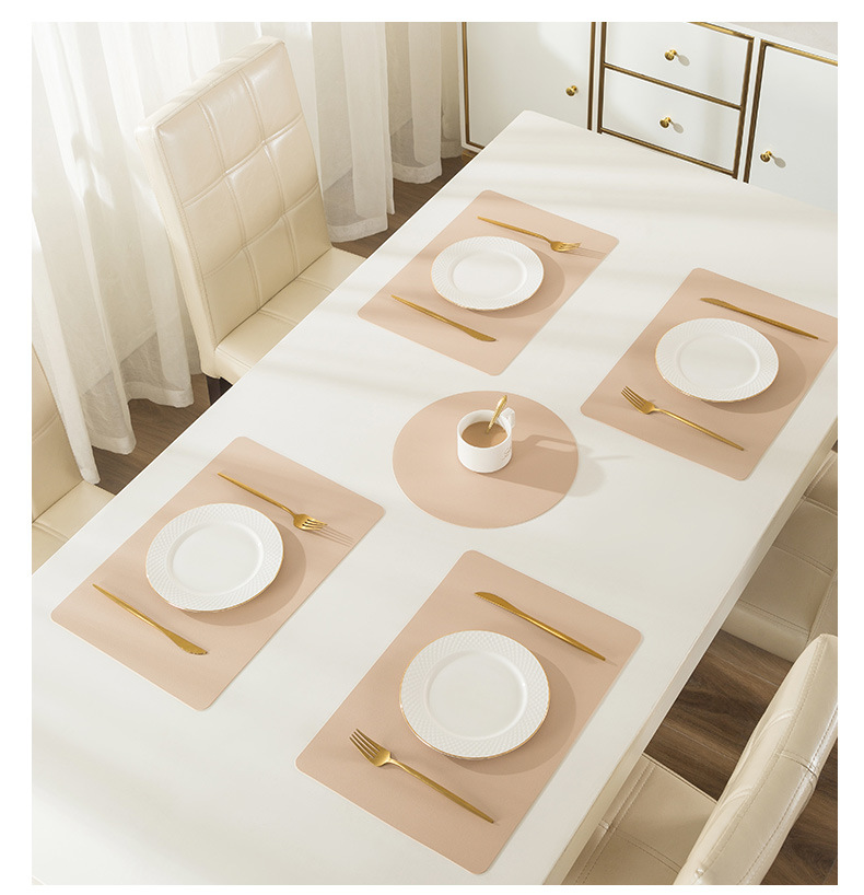 PU皮革餐垫餐桌垫防烫碗垫子隔热垫家用防水防油污杯垫西餐垫批发详情14