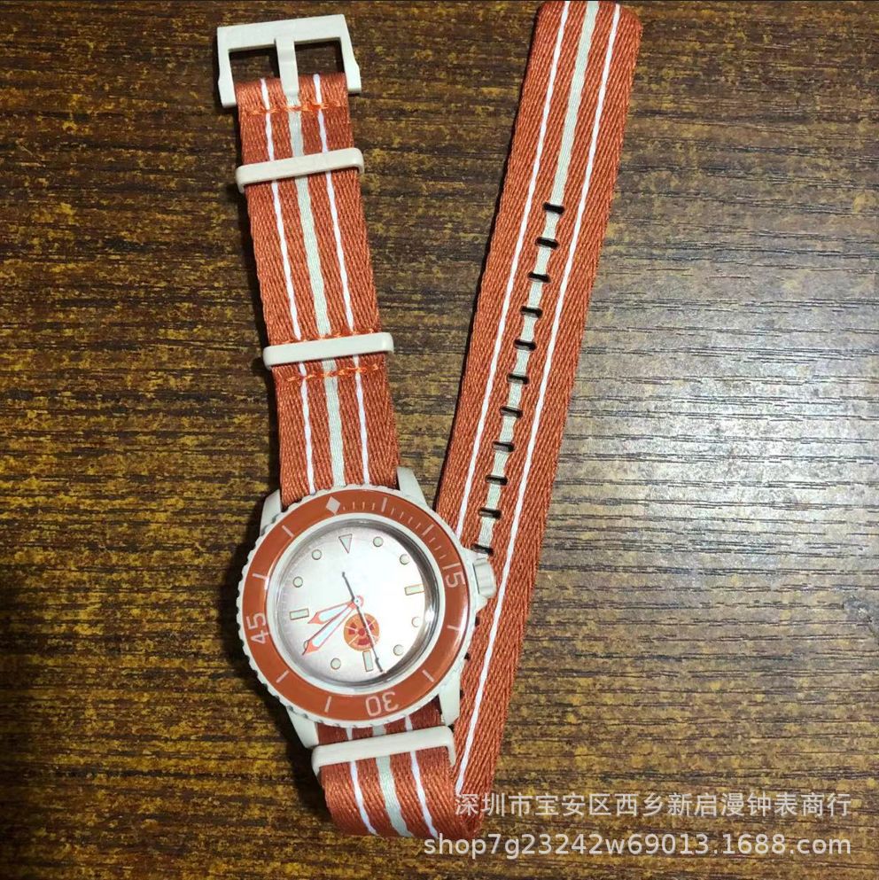 跨境爆款男女情侣五大洋石英联名款外贸热销海洋系列透底转盘手表详情12