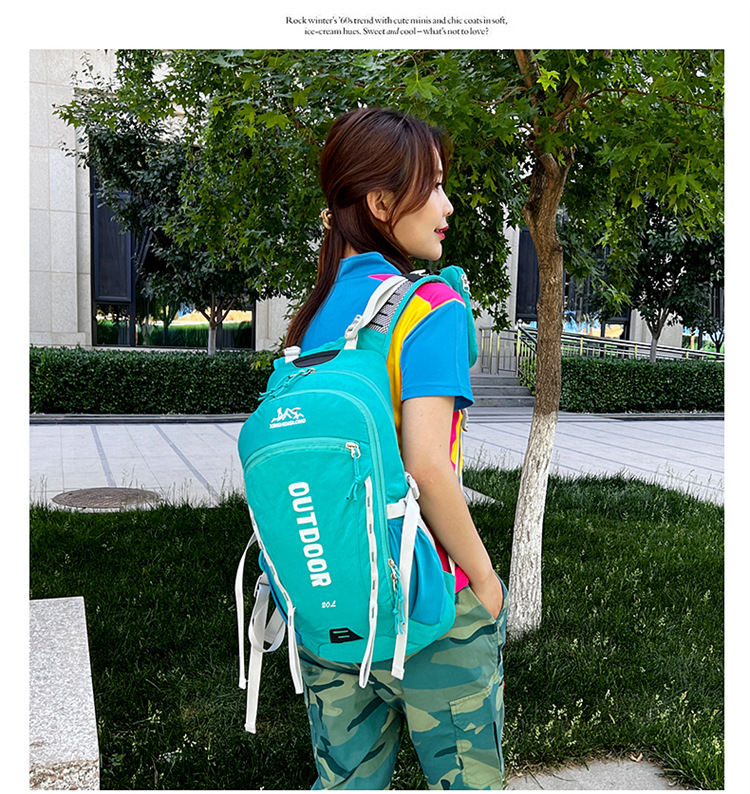 户外登山包休闲大容量多功能骑行包透气轻盈便携男女同款双肩包详情19