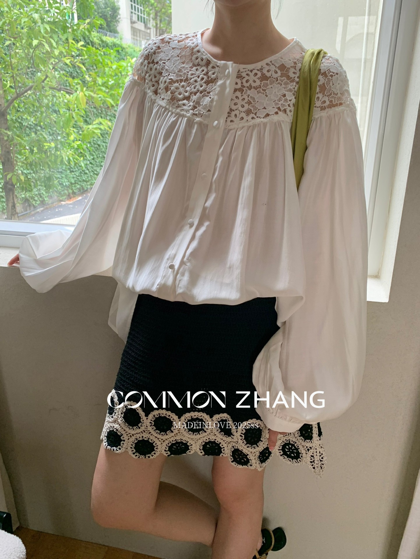 CZ ZHANG Summer French fashion Design sense floral embroidery black versatile low-waisted A-line short skirt B24109 pic 21