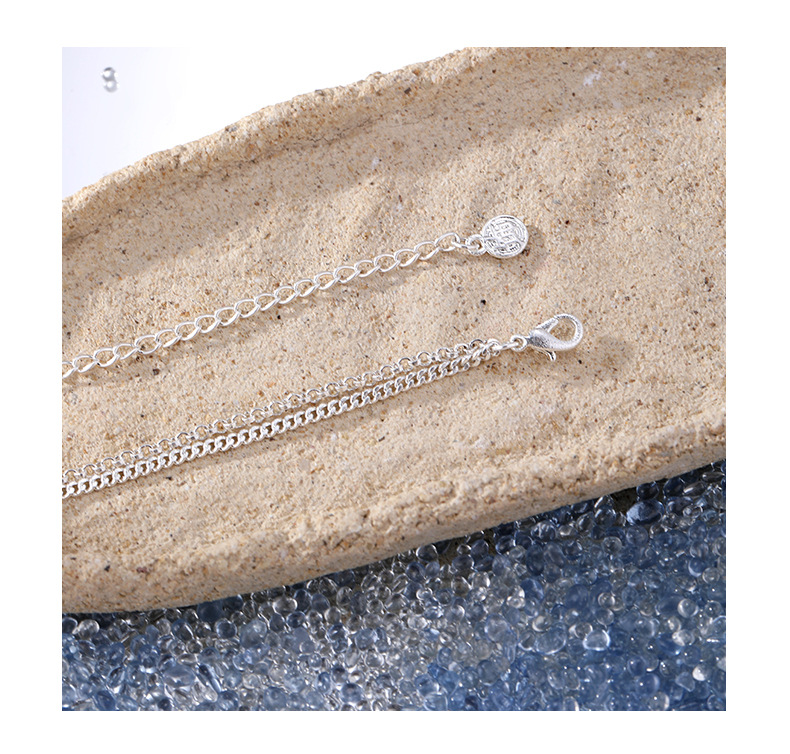 Deep-sea Shiguang Heart-shaped Shell double-layer necklace, original design for women, fashionable and versatile, summer vacation style collarbone chain pic 12