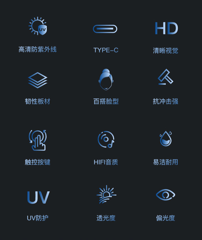 爱虎耳机运动防紫外线偏光蓝牙眼镜无线耳机墨镜百搭脸型通用商务驾驶眼镜详情5