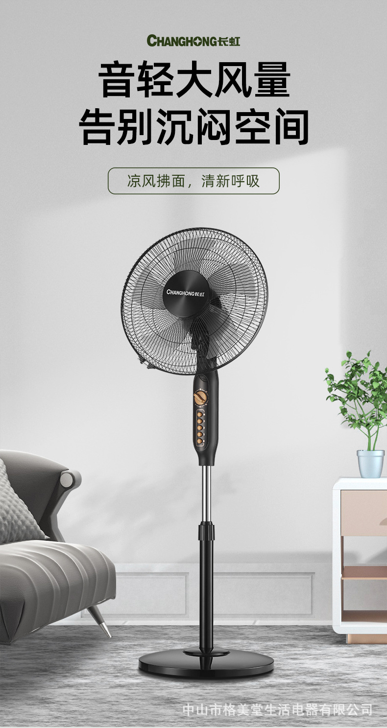 Changhong/长虹风扇家用落地扇办公室定时摇头扇立体式16寸电风扇详情5