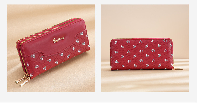 钱包女生长款新款韩版简约拼接手拿包wallet零钱包卡包女士高级感详情33