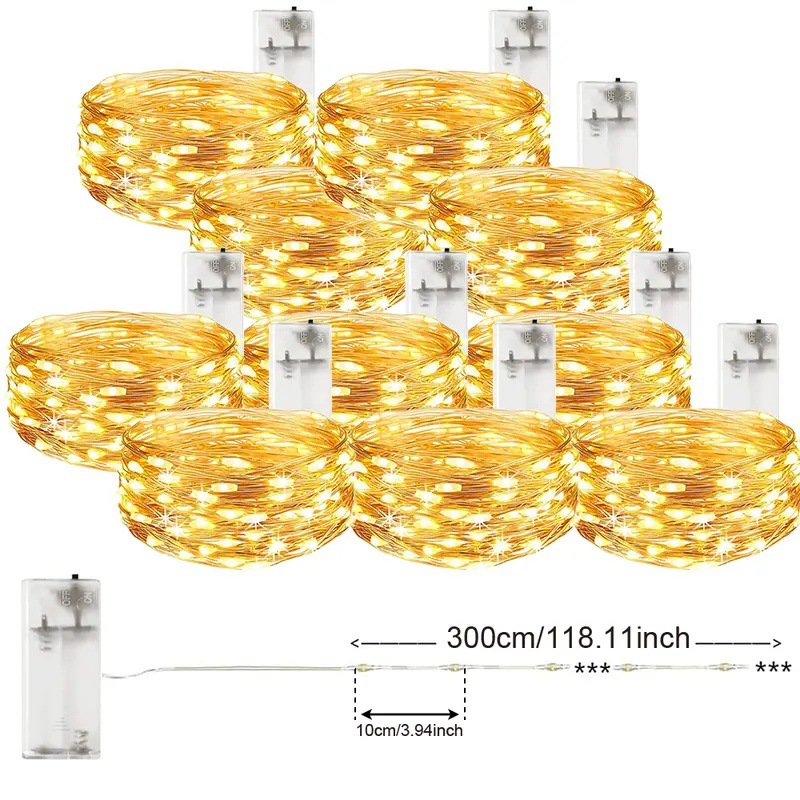 Battery box, led light string, copper wire light string, cake decoration gift box, light strip, Christmas color light, No. 5 battery box pic 7