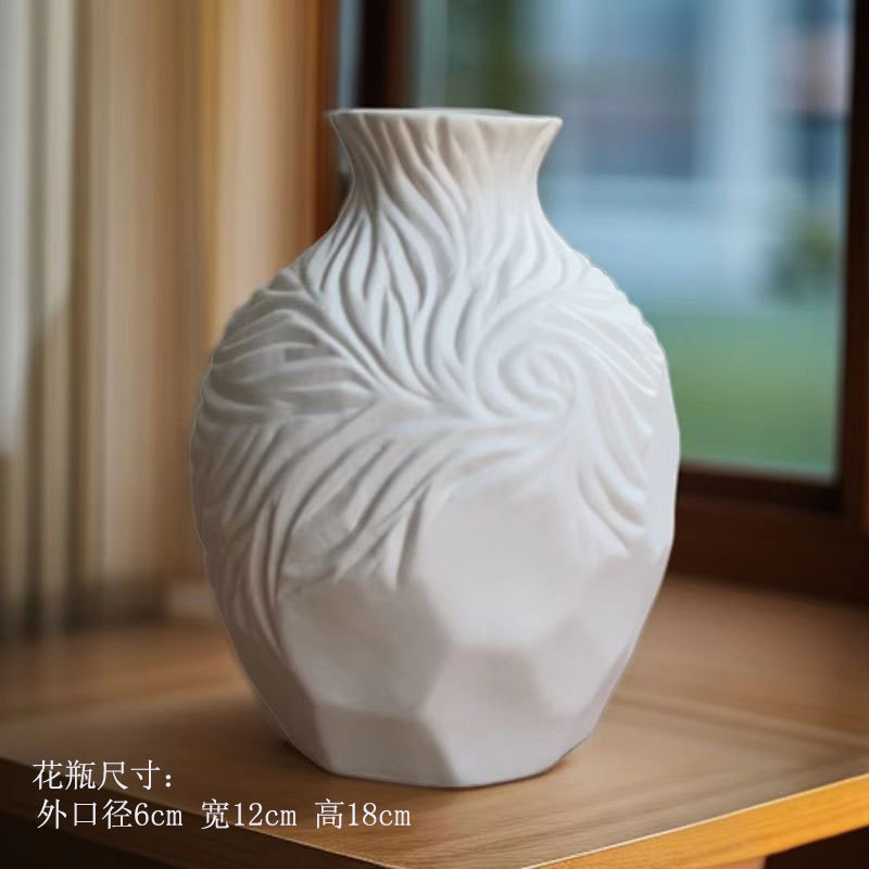 2025 nordic wind jarrón de cerámica blanca hogar moderno y simple escritorio decorativo pieza de montaje hidroponía flores flores secas contenedor pic 15