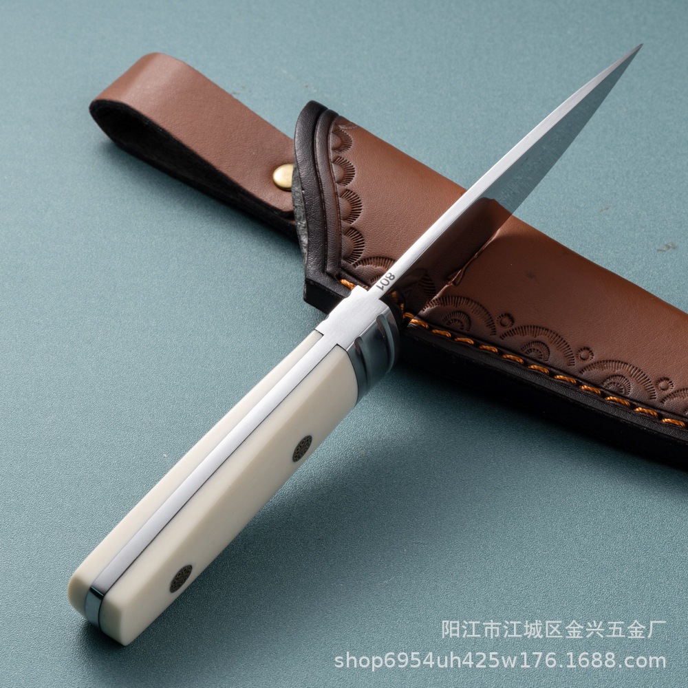 Factory direct sales of the new M390 powder high-hardness sharp small straight knife for survival, convenient and portable handle meat knife pic 3
