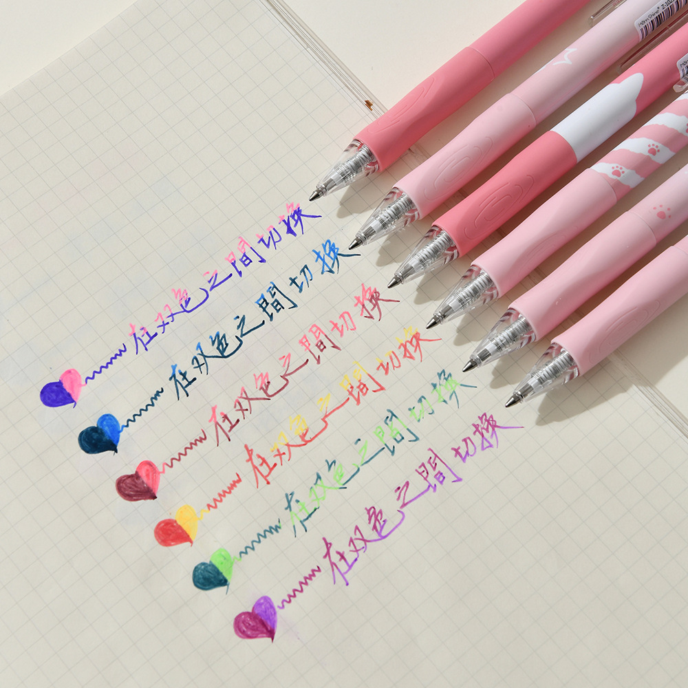 Chenxi Cat Paw Erasable Color-changing Pen 6-piece Set, Soft rubber case Planner Pen, Drawing Pen, Gel Pen, Colorful Creative Erasable Pen pic 25