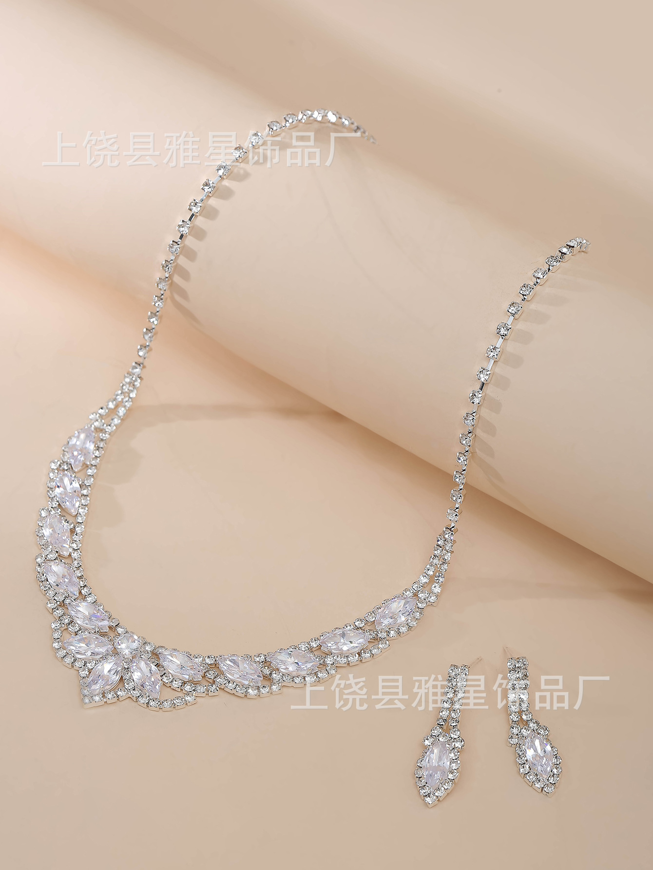 Europa y américa ins gota de agua conjunto de joyería personalidad moda color strass collar pendientes conjunto de novia accesorios pic 12