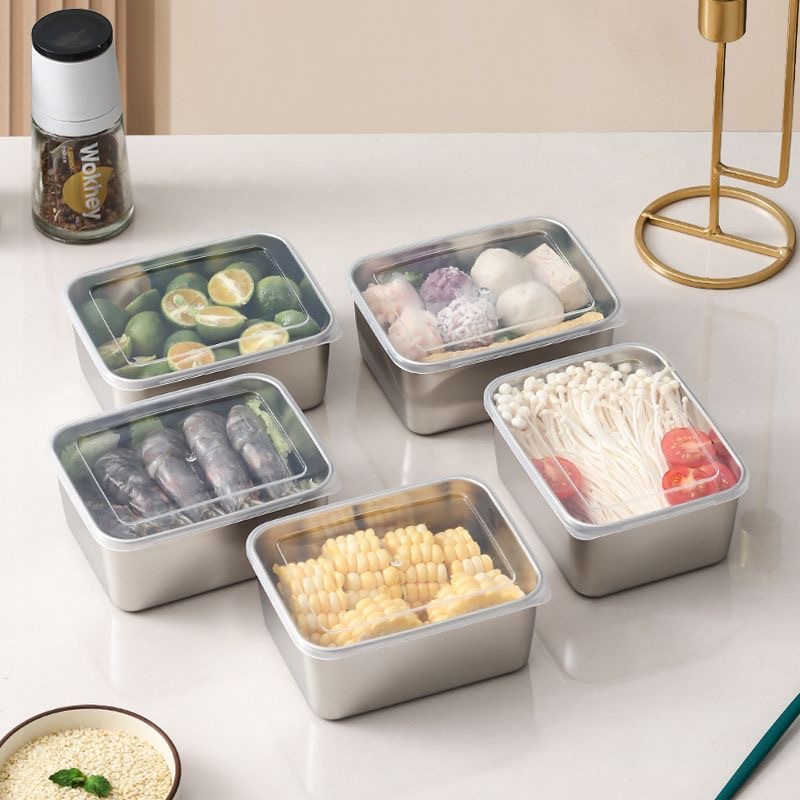 Stainless steel food storage boxes, sealed food boxes with LIDS, refrigerator storage boxes, outdoor street food boxes, bento boxes, lunch boxes pic 1