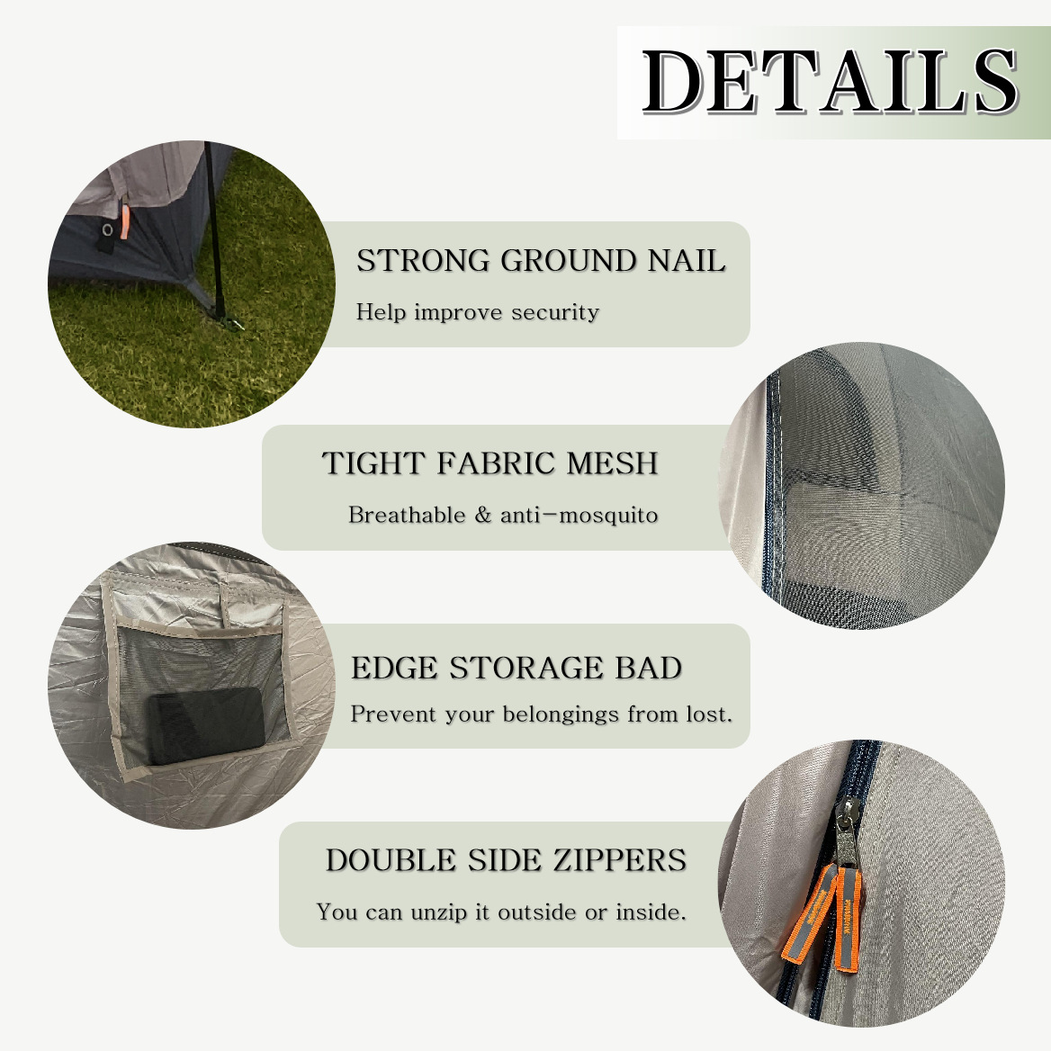 Outdoor sunshade, camping full set of equipment, sky tent, silver-coated sun-protective fabric, camping, multi-functional hexagonal tent pic 11