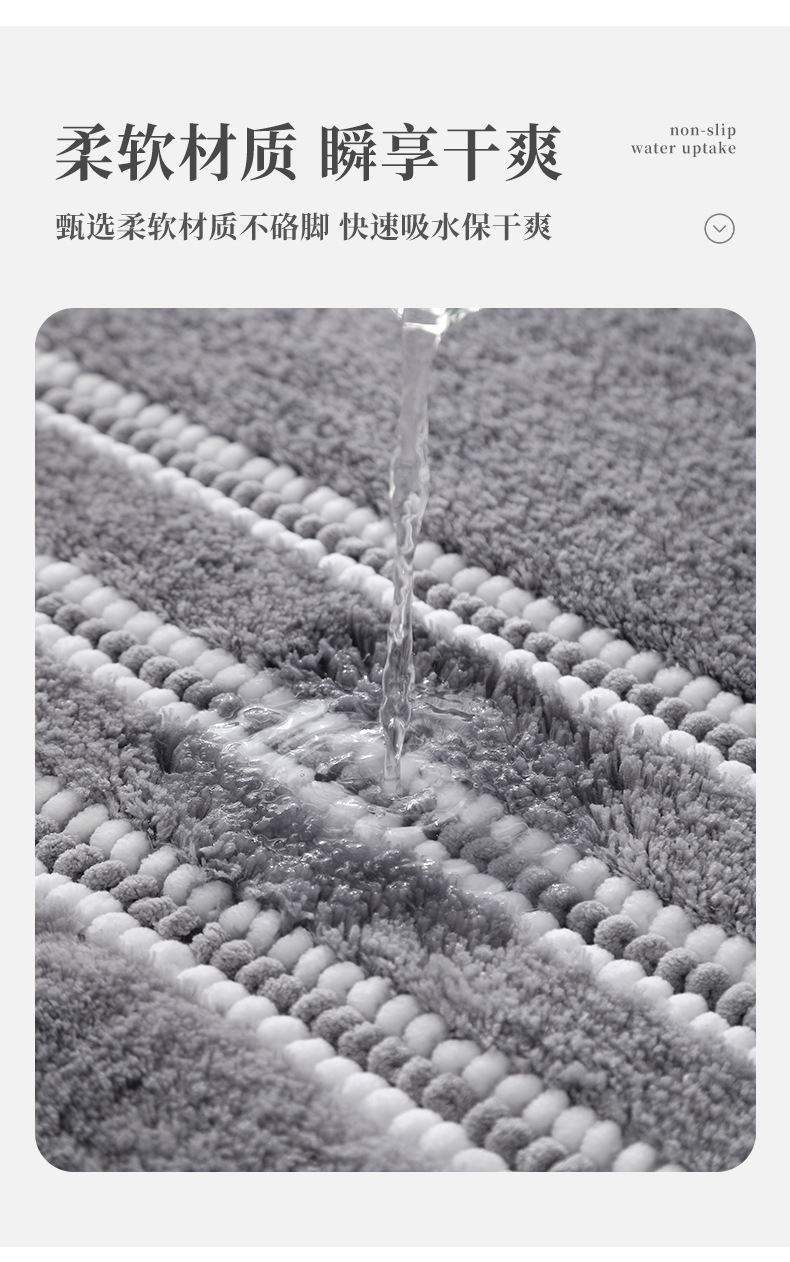 爱丽丝加厚门口地垫卫生间厕所脚垫浴室卧室吸水防滑耐用家用地毯详情4