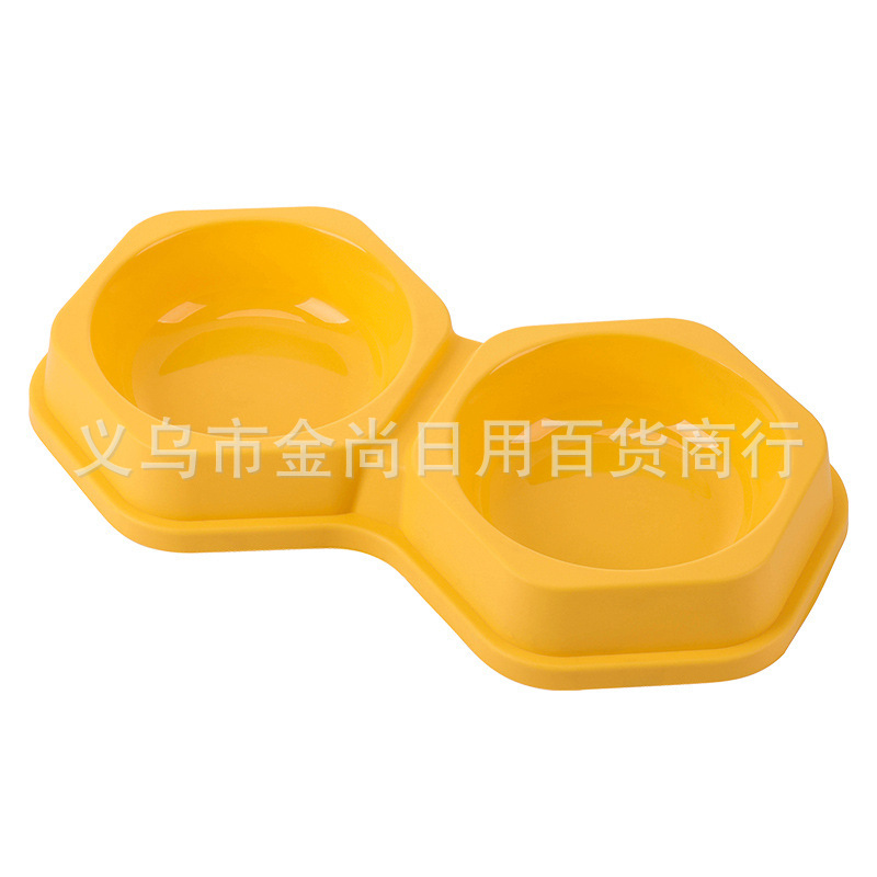 Pet supplies, cat and dog food sets, candy-colored hexagonal double bowls, drinking and feeding basins, dog bowls, cat bowls, cross-border new style pic 4