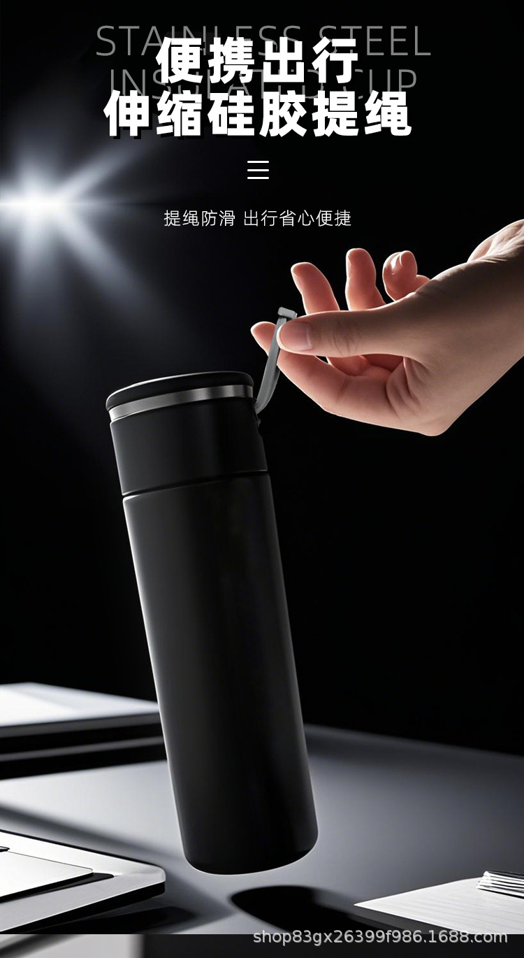 翻盖直饮咖啡杯304不锈钢保温杯办公学生户外运动直身杯详情7