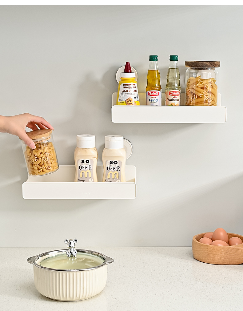 Suction cup storage rack, wall-mounted rack for kitchen and bathroom without drilling, bathroom and kitchen corner washbasin storage rack pic 11