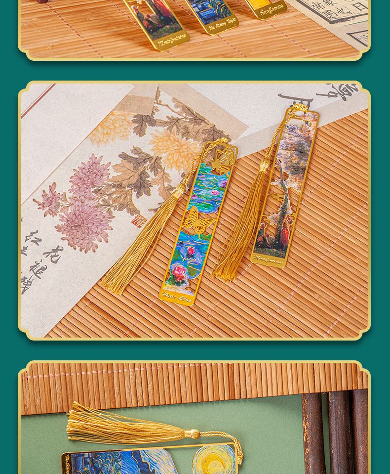 油画金属书签学生创意纪念礼盒文具批发文创套装定制金属书签礼品详情10