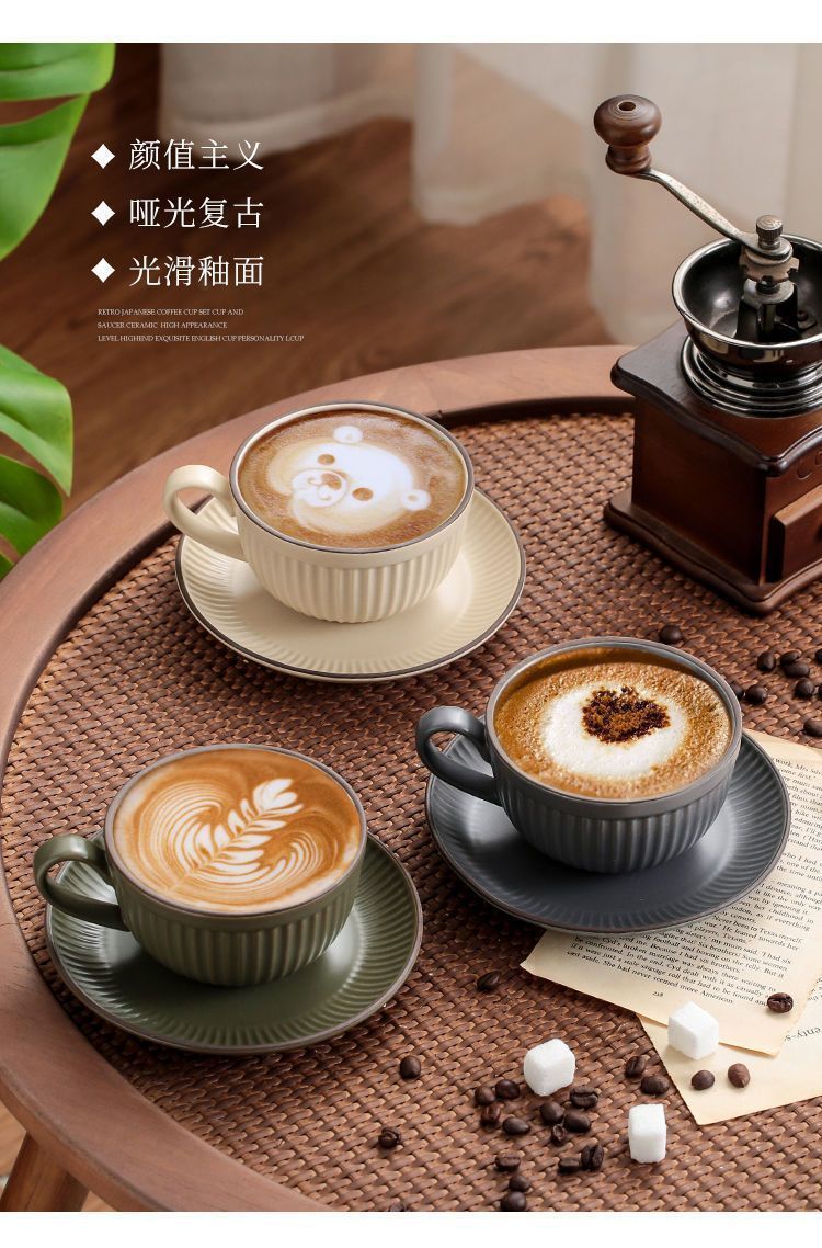 Wholesale and consignment sales of European-style small cups, ear-hanging, ceramic latte art cups, and retro afternoon tea cups from the manufacturer pic 3