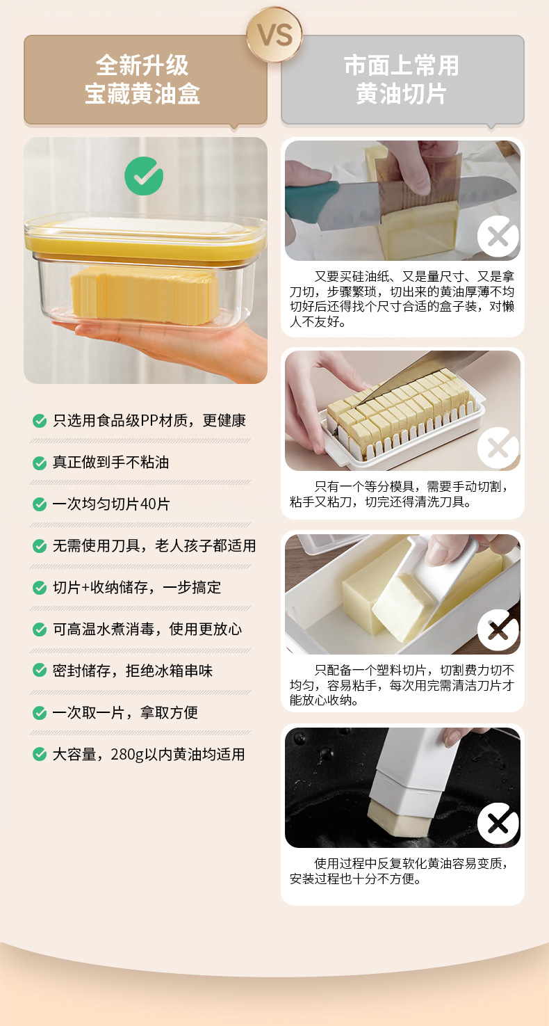 Amazon cross-border sealed butter cutting box, cheese storage box, cheese lid preservation box, storage box, butter box pic 6