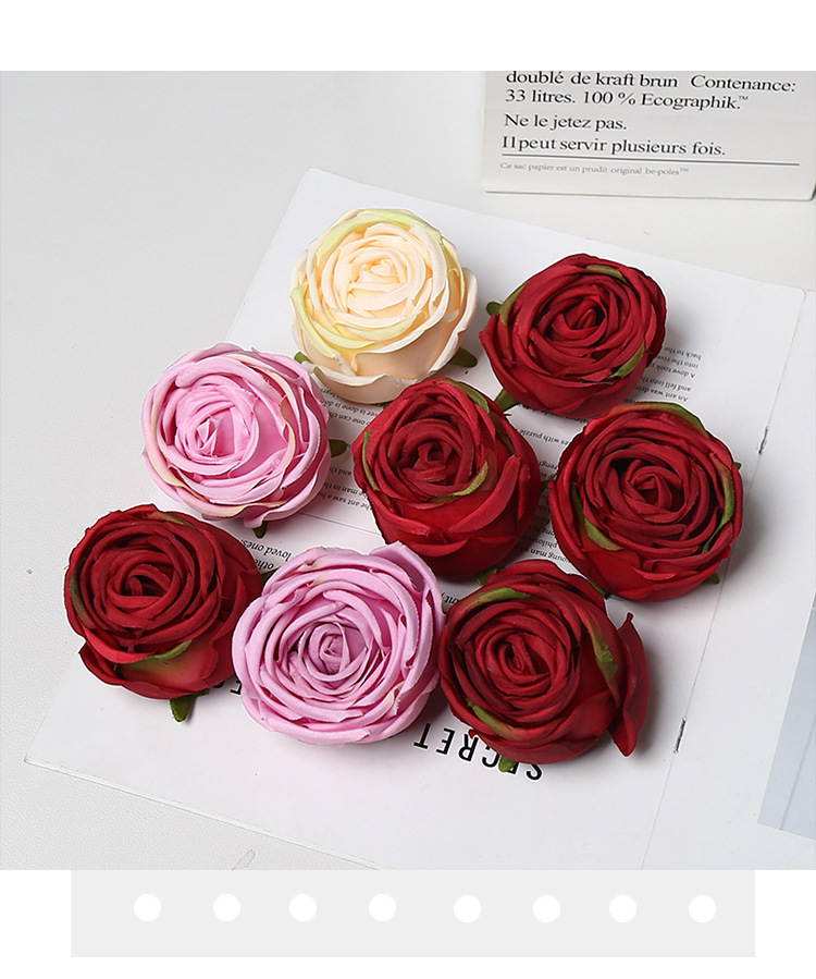 高级感皇妃玫瑰花头DIY花墙花瀑布手工花朵婚庆假花人造花环批发详情8