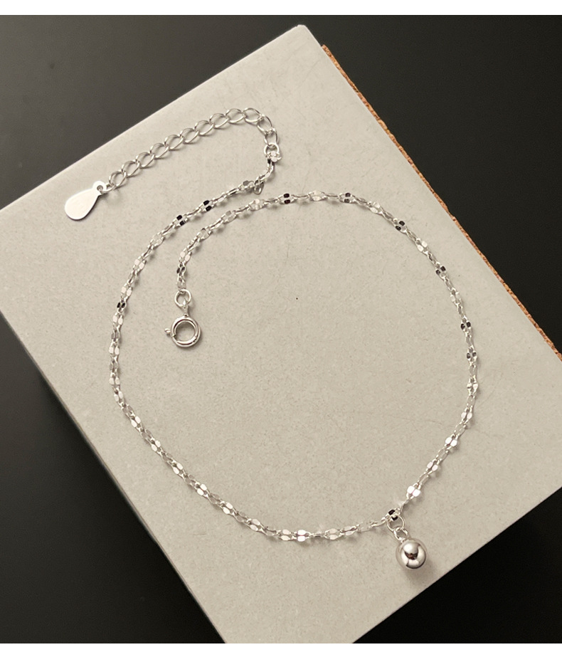 925纯银圆珠豆豆脚链女简约2023年新款轻奢时尚足饰夏季饰品F4216详情15