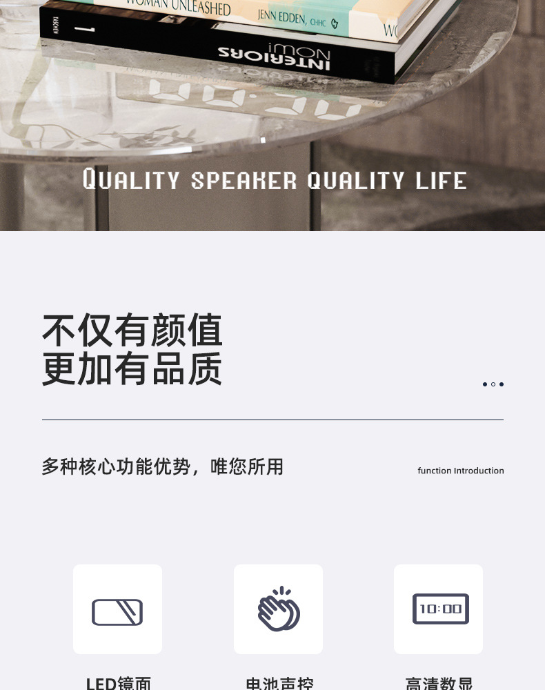 Color screen simple LED electronic alarm clock, student plug-in dual-purpose small alarm clock, digital clock, voice-controlled temperature clock pic 26