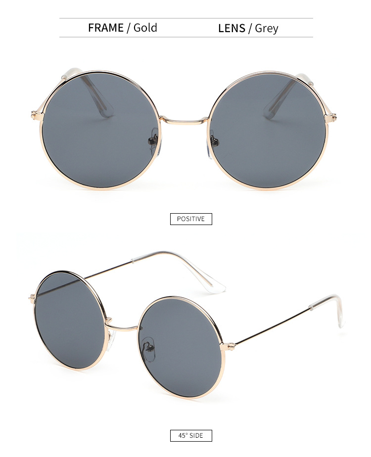 金属圆框眼镜男墨镜女高级感防晒墨镜防紫外线眼镜批发sunglasses详情10