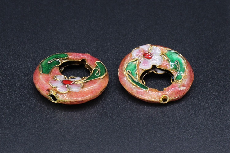 Traditional high-temperature cloisonne enamel filigree silver blue DIY jewelry accessories, spacer beads Cloisonne 20mm large earrings pic 6