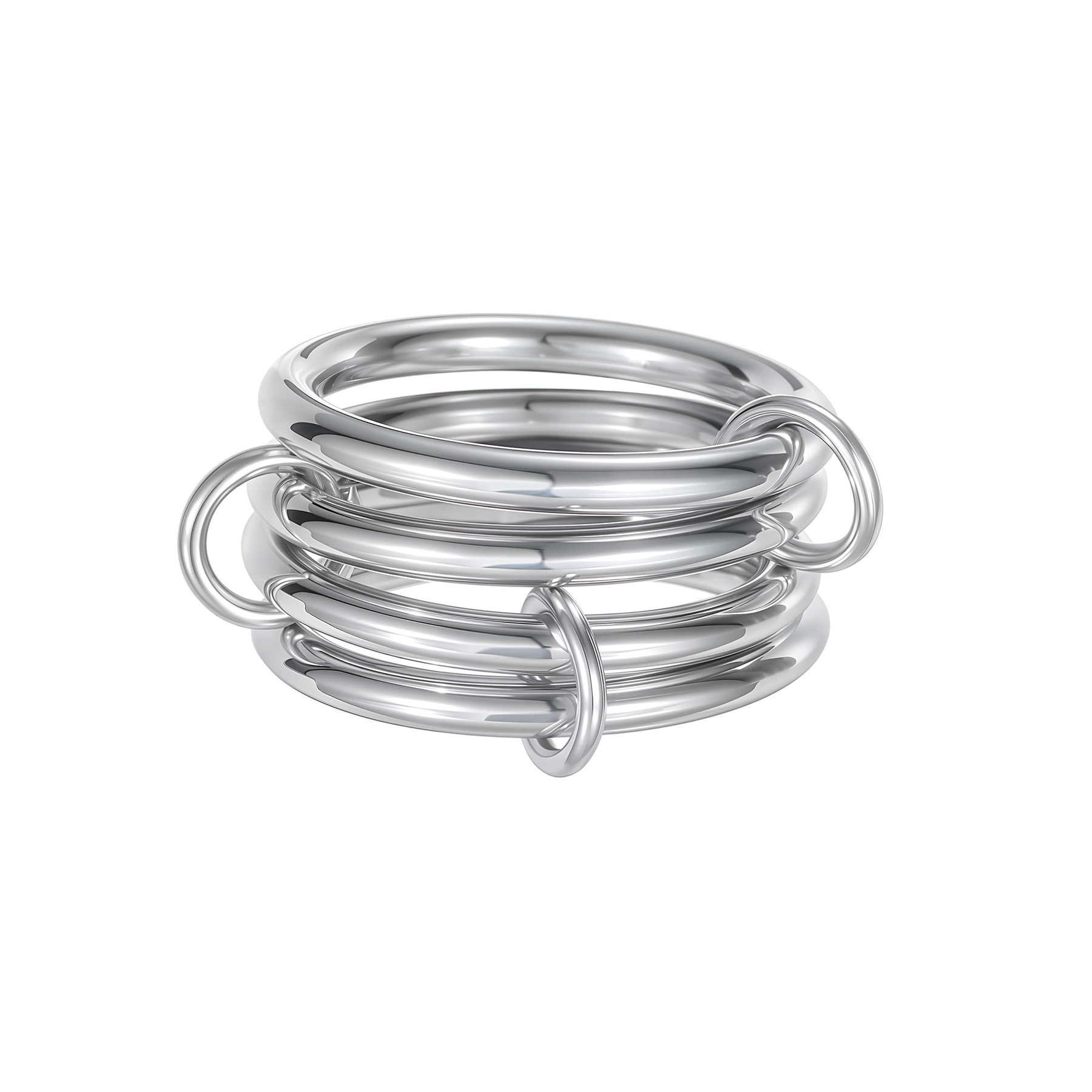 Cross-border European and American four-layer multi-ring jewelry for women, made of titanium steel and plated with 18K gold, with a unique and elegant high-end feel pic 8