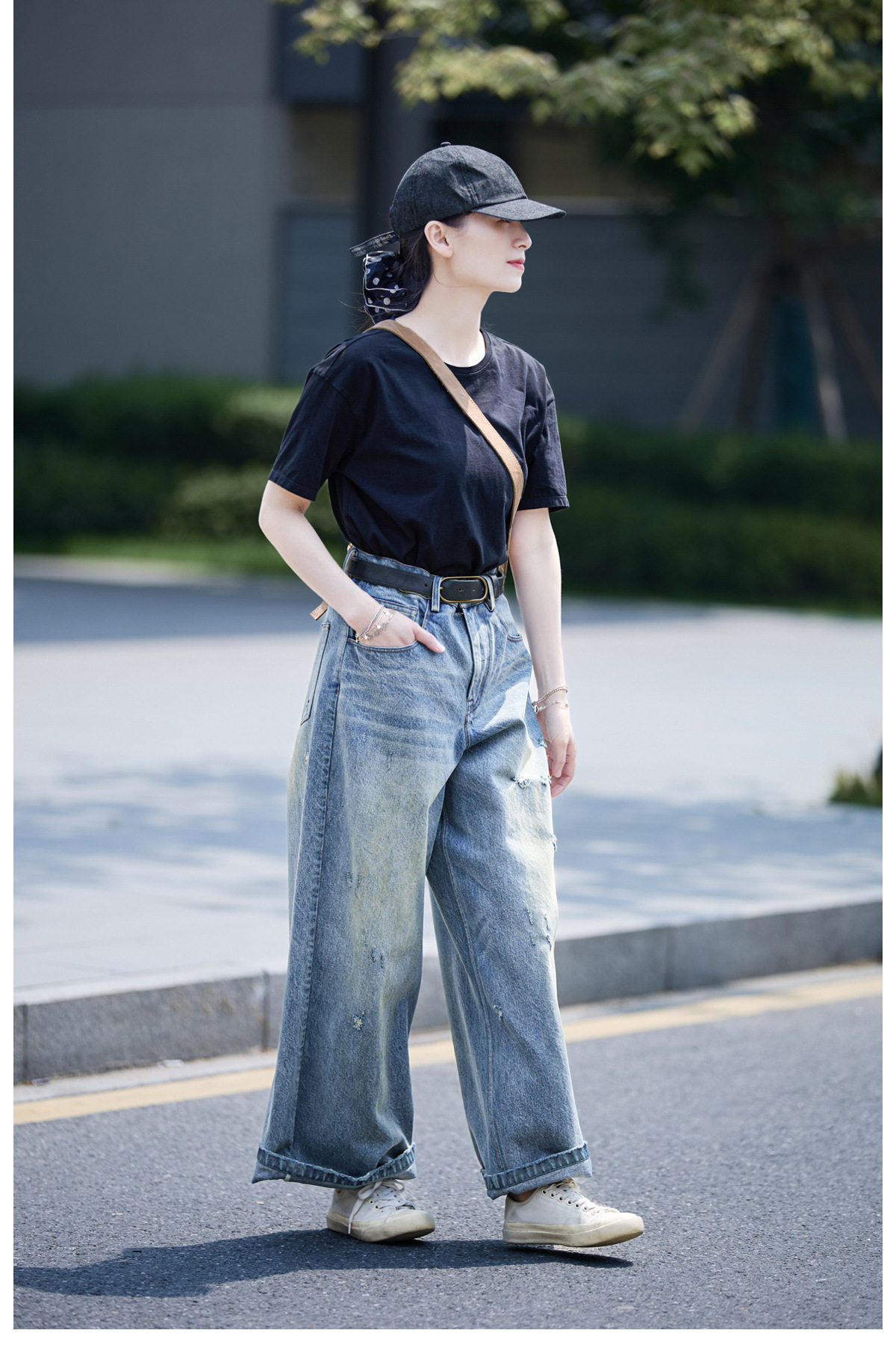 【 Random Thoughts 】 Summer Storm Ripped Heavy Washed jeans straight-leg pants for all four seasons pic 58