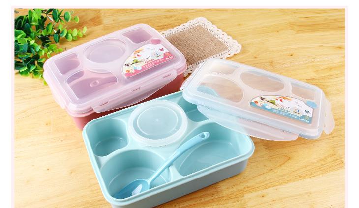 塑料方形男女成人学生分多格保鲜便当上班餐盒食堂微波炉加热饭盒 pic 1