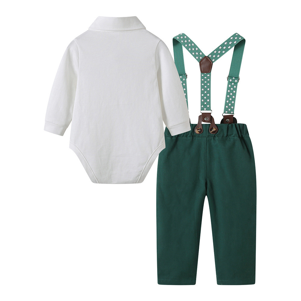 婴幼童春秋礼服套装男宝宝春装棉质连体衣超萌婴幼儿春季外出爬服童装童衬衫详情5