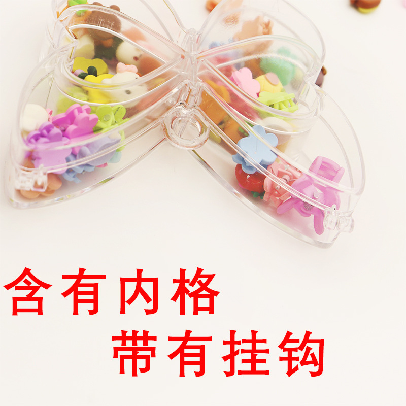 新款带盖收纳盒PS材料蝴蝶爱心收纳塑料盒装小东西树脂配件盒详情3