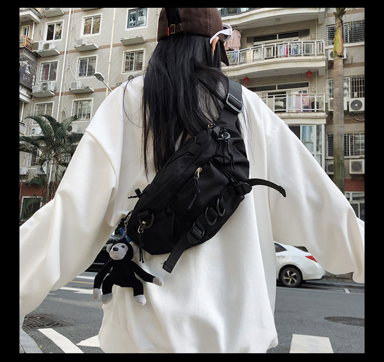 斜挎包潮牌男士百搭休闲胸包工装简约ins腰包日系情侣单肩斜挎包详情17