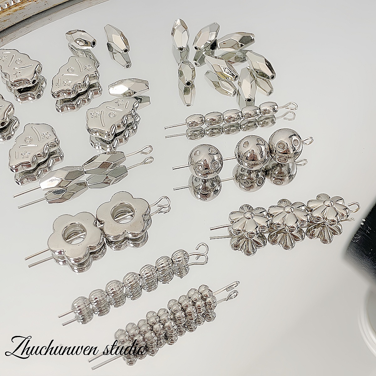 【 Silver ccb Series 】 Versatile and affordable basic beaded beads, flower heart scattered beads, diy handcrafted beading material pic 7