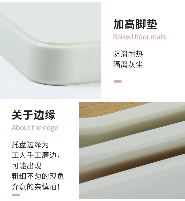 Carefully selected melamine Japanese tea tray, square ins household tea set, dinner plate, deep plate for tea cups, light luxury bamboo pattern tray pic 11