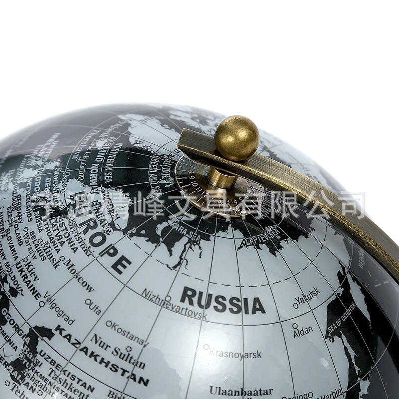 20cm English administrative district bronze brushed bracket globe, student geography learning supplies, large globe ornament pic 7