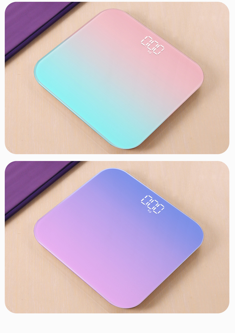 严选LED人体秤隐屏体重秤批发电子秤人体称体重秤健康秤渐变可选详情6