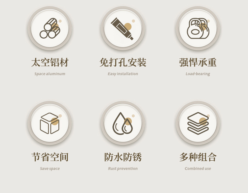 亚克力奶白浴室卫生间置物架透明壁挂式洗手间洗澡间洗漱台收纳架详情5