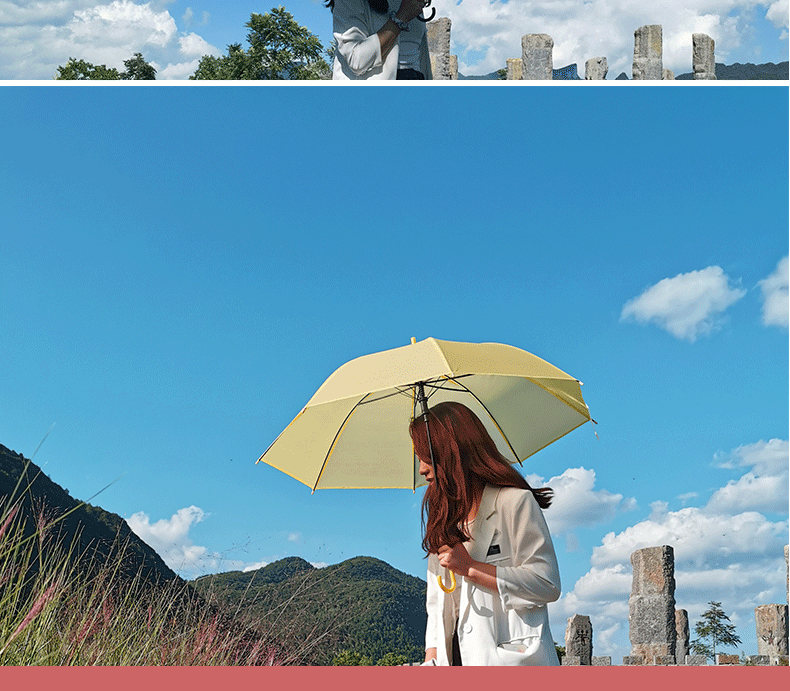 透明雨伞大量批发一次性塑料雨伞自动批发透明伞长柄高颜值晴雨伞详情8