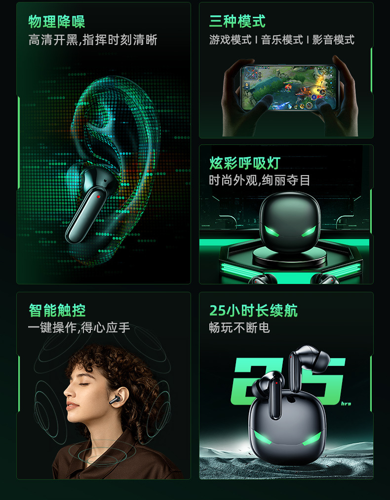 REMAX睿量 游戏立体声音乐通话耳机无线蓝牙耳机续航入耳式耳机详情3