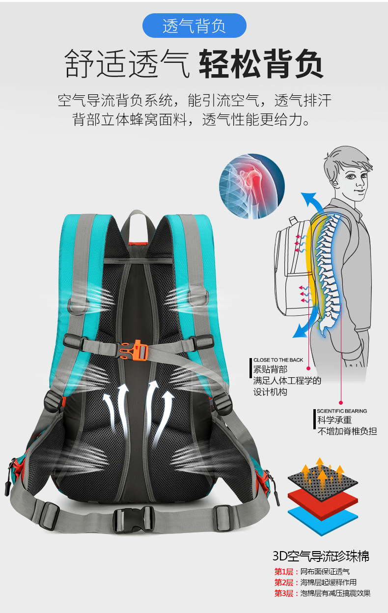 New cross-border outdoor bags, hiking bags, trekking bags, travel bags, sports bags, fitness bags, backpacks and large-capacity backpacks pic 18