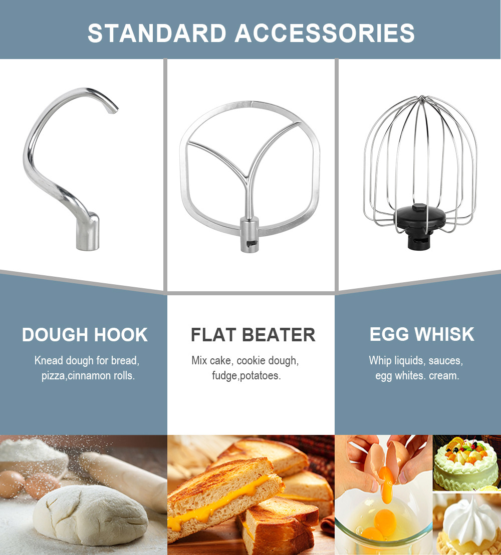 Cross-border exclusive 12-liter large-capacity metal casting household mixer and dough mixer StandMixer 2000W pic 5