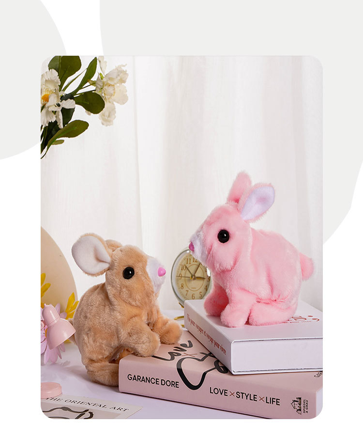 The new electric plush rabbit toy can walk, bark and move its ears. It is an electric white rabbit pet toy dog pic 13