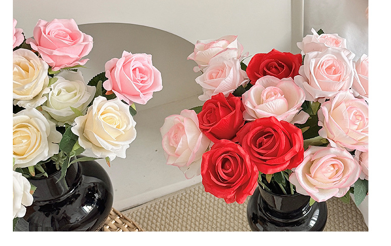 Artificial rose bouquets, single artificial flowers, home living room dining table ornaments, wedding hall flower arrangements, decorative flowers pic 7