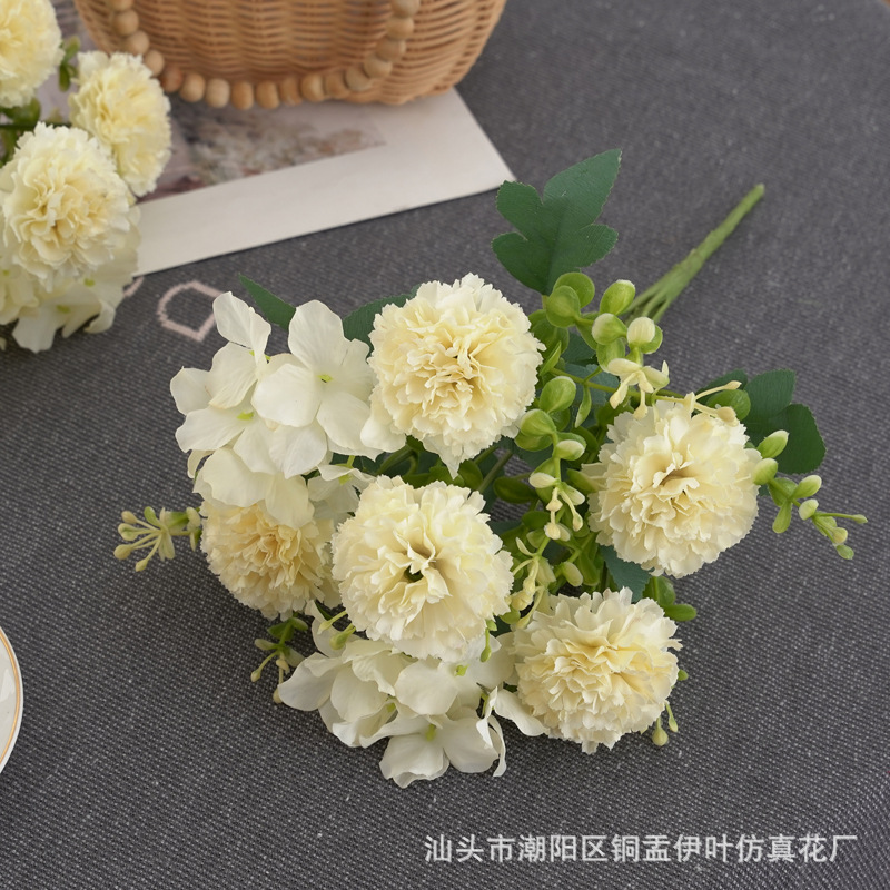 北欧仿真小玫瑰牡丹人造花家居装饰婚庆花墙洋甘菊花束详情22