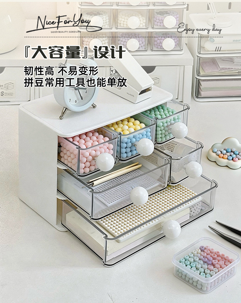 New type of storage box, drawer-style desktop storage box, office, student dormitory stationery, planner, and transparent storage box pic 7
