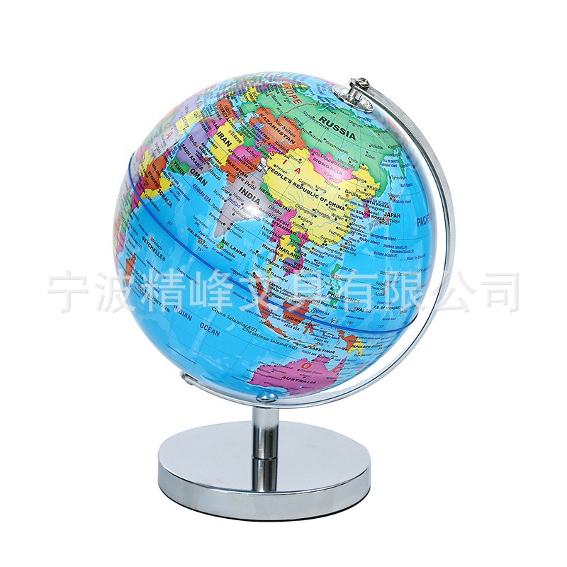 蓝/白地理地球仪 电镀金属支架学生用教学器材中号课堂教材摆件详情6