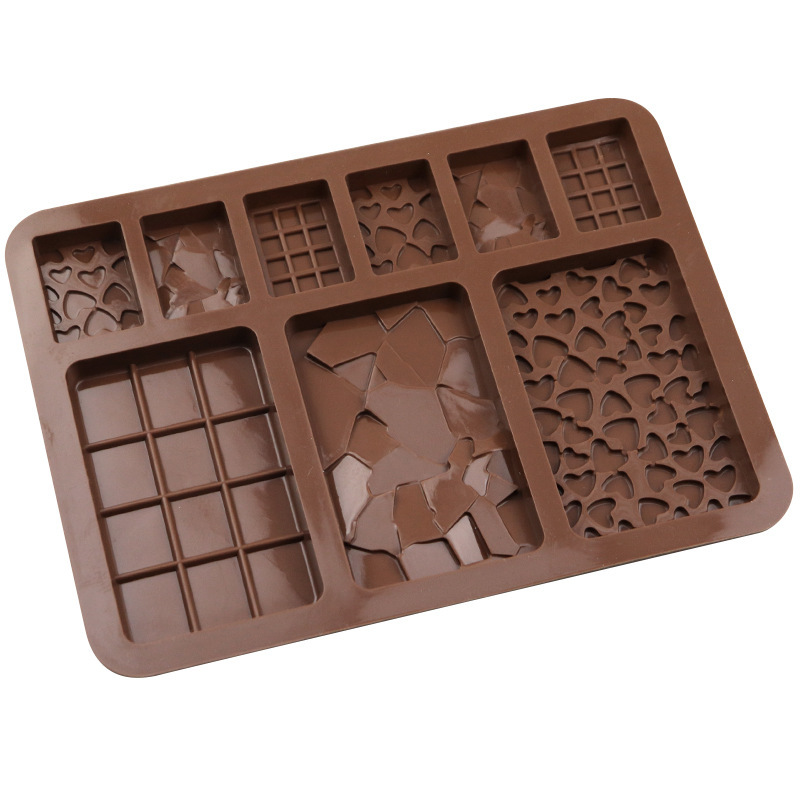 Accesorios para bebés y niños molde de galletas nuevo molde de chocolate de silicona en stock 9 líneas diferentes de página completa de silicona de grado alimenticio para hornear molde pic 6