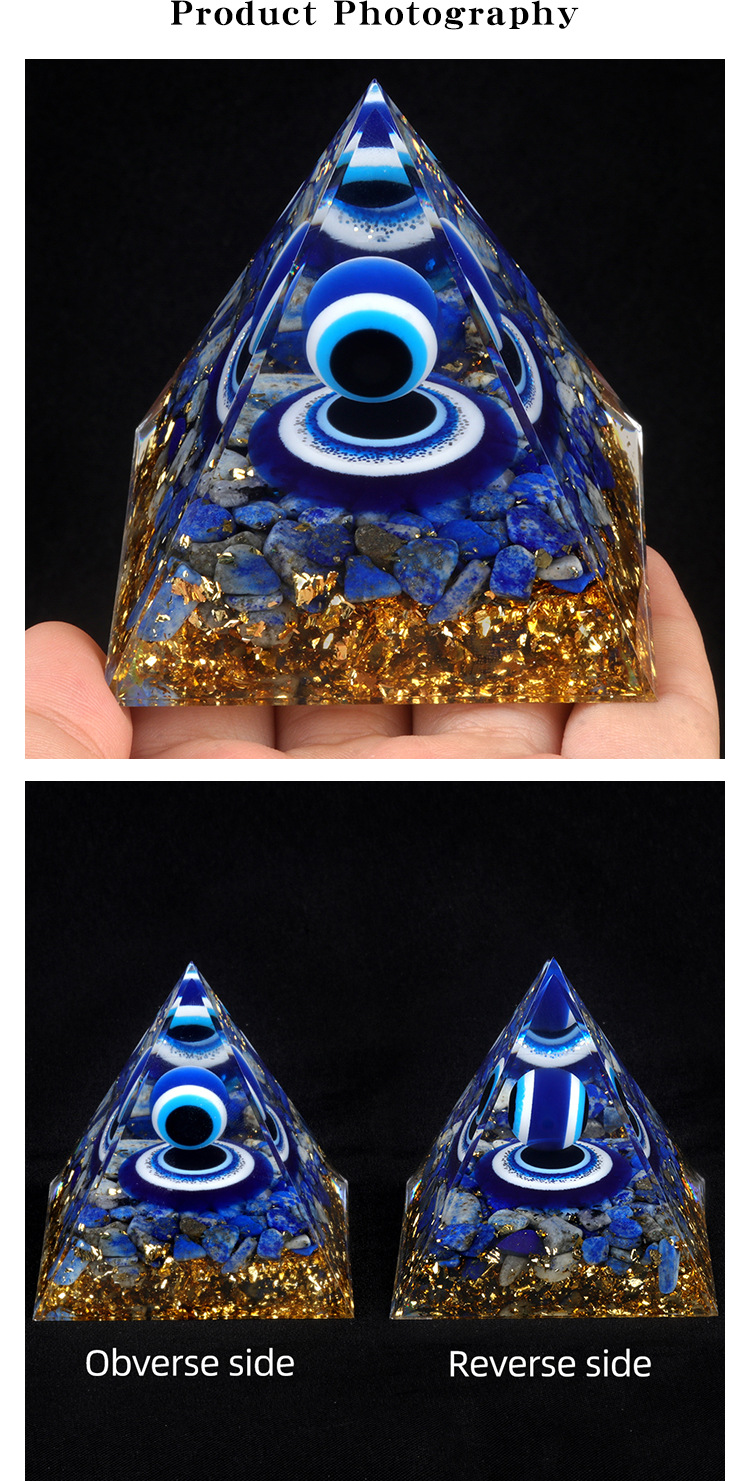 1908M1恶魔之眼青金石金字塔摆件6cm水晶能量工艺品礼品装饰品跨境货源详情3
