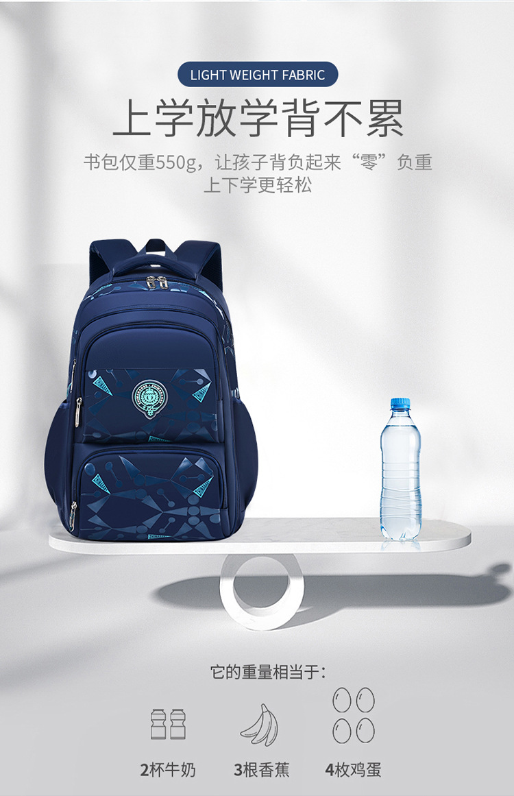 宝蓝双肩背包黑色户外男女通用幼儿园书包电脑包详情3